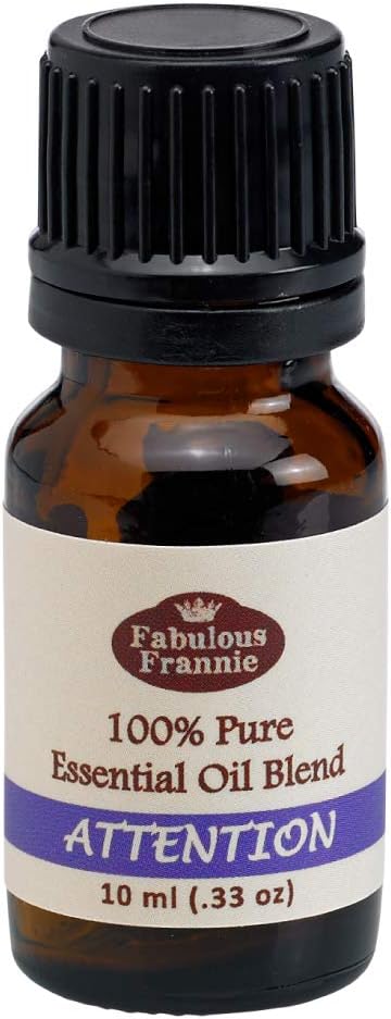 Fabulous Frannie Attention Essential Oil Blend 100% Pure, Undiluted Essential Oil Blend of Cedarwood, Lavender, Orange and Vetiver Essential Oils 10ml