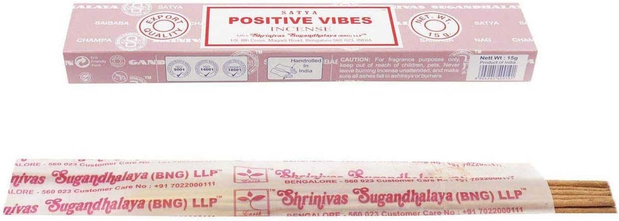 Satya Positive Vibes Incense Sticks Agarbatti Indian Natural Fragrance Pack of 3
