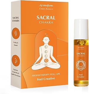 Sacral Chakra Essential Oil Roll-On Blend by Aromafume | 10ml/0.33 fl oz | Swadisthana | Aromatherapy Oils for Chakra Balance | Orange & Patchouli Extracts | Chakra Incense for Meditation, Yoga, Reiki