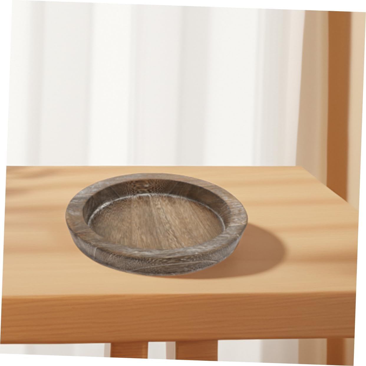Solid Wood Candle Tray Multifunctional Round Decorative Holder Coffee Table Decor Tray