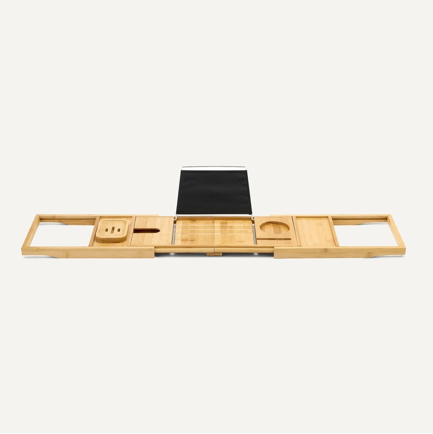 Amazon Basics Expandable Bamboo Bathtub Tray Caddy, 29.5-43 in, Spa Bath Organizer
