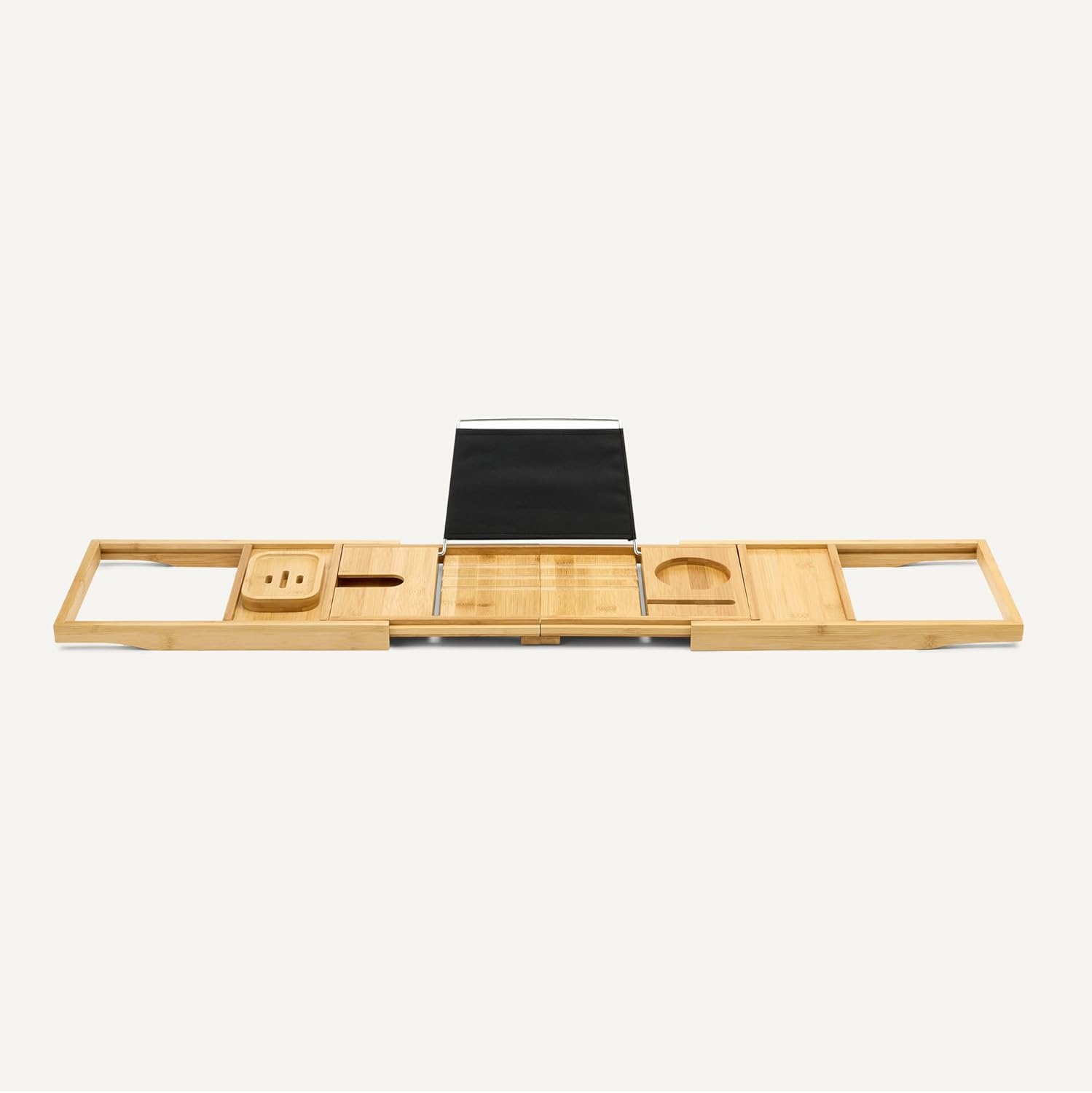 Amazon Basics Expandable Bamboo Bathtub Tray Caddy, 29.5-43 in, Spa Bath Organizer