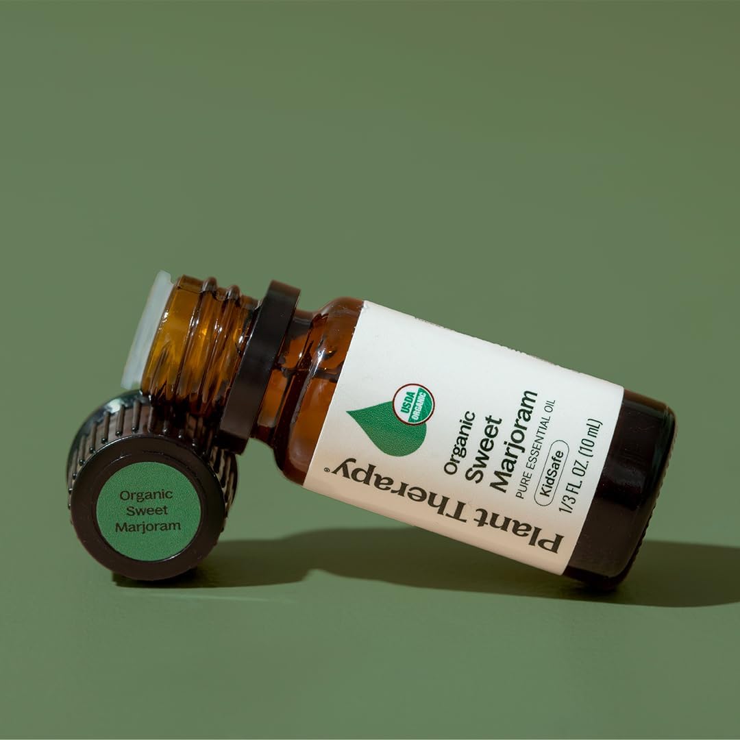 Plant Therapy Marjoram Sweet Organic Essential Oil 10 mL (1/3 oz) 100% Pure, Undiluted Essential Oil, Great for Aromatherapy Diffusers