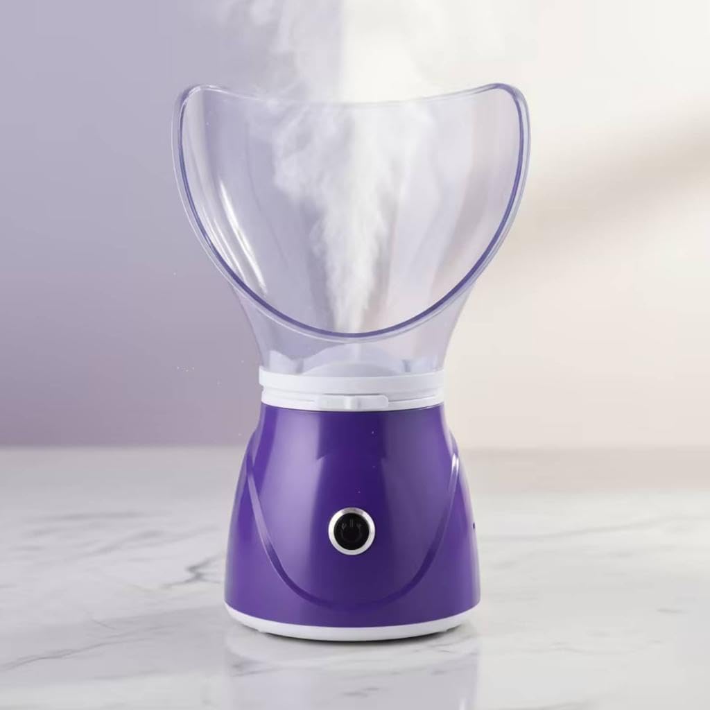 Facial Steamer Steam Inhaler Face Vacuum Machine Eco-Friendly Material Moisturizing Experience, Purple
