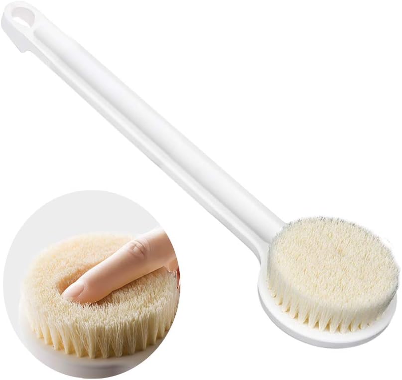 Body Brush Dry Brushing Shower Bath Brush Long Handle Gentle Back Skin Scrubber Exfoliate Massage Improve Blood Circulation Cellulite Treatment