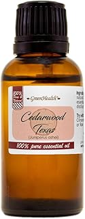 Cedarwood (Texas) Essential Oil - 1 fl oz - Amber Glass Bottle w/Euro Dropper - 100% Pure & Natural - GreenHealth