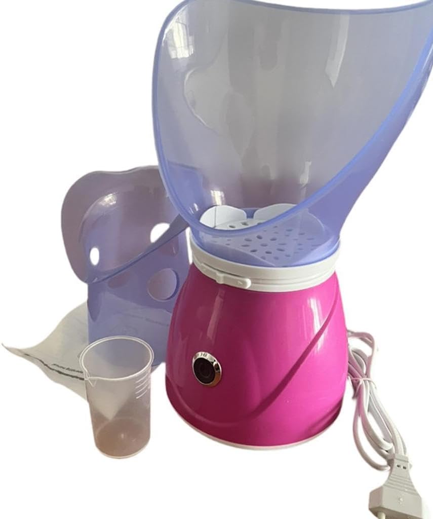 Facial Steamer Steam Inhaler Face Steamer Vacuum Esthetician Facial Deep Cleaning with Material Adjustable Steam, Pink