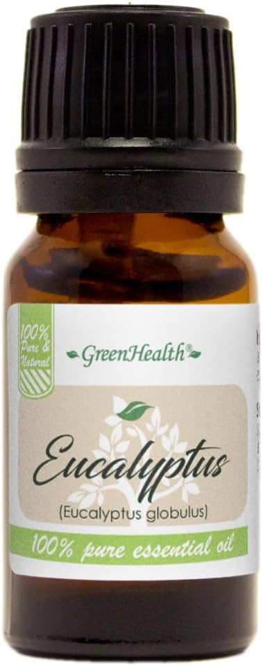 Eucalyptus – 1/3 fl oz (10 ml) Glass Bottle – 100% Pure Essential Oil – GreenHealth