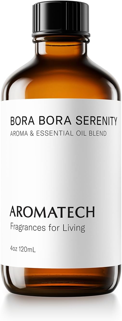 AromaTech Bora Bora Serenity Aroma Essential Oil Blend: Luxury Hotel Inspired Aromatherapy with Tropical Fruit, Frangipani & Coconut for Ultrasonic Diffusers & Nebulizers (120 mL)
