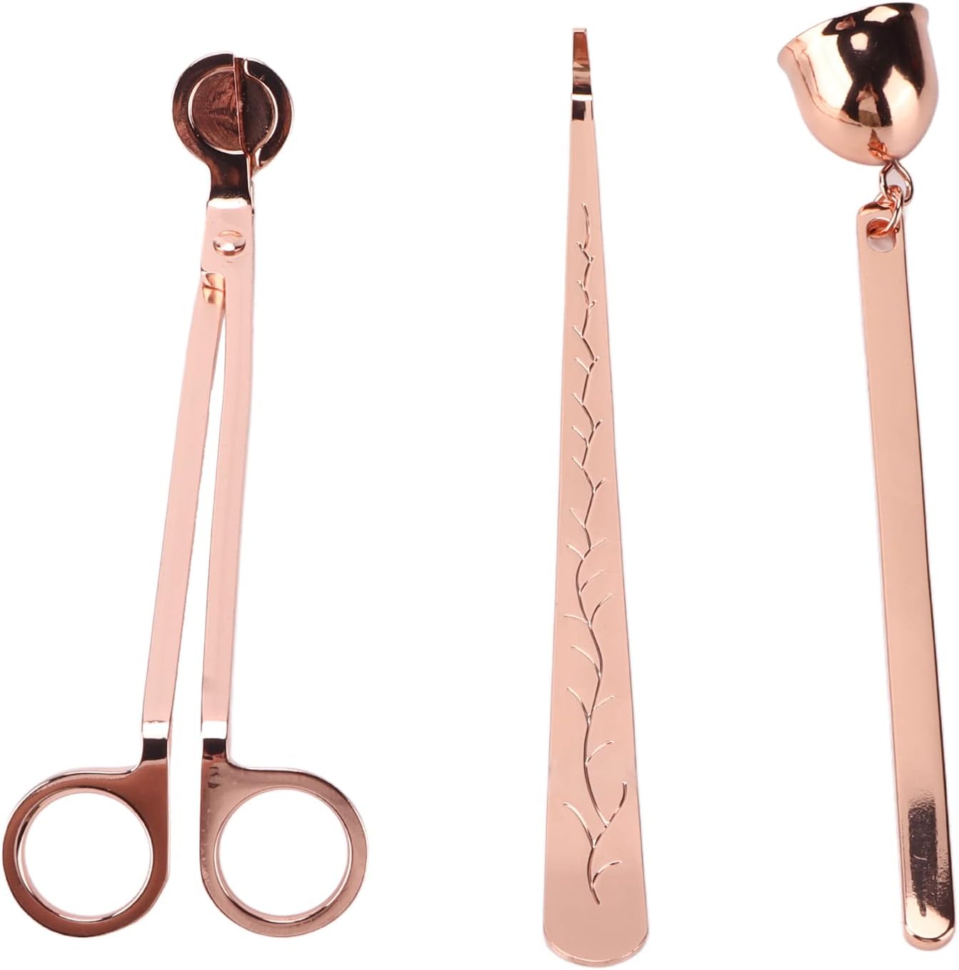 Qiilu Candle Wick Trimmer Set with Wick Dipper and Snuffer - Elegant Candle Accessories for Home Dcor and Aromatherapy