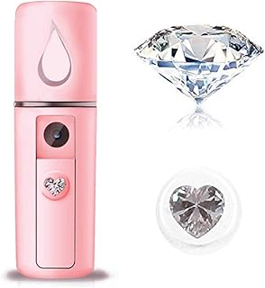 Nano Facial Steamer Mist Spray Eyelash Extensions Cleaning Pores Water SPA Moisturizing Hydrating Face Sprayer USB Rechargeable Mini Beauty Device (Pink)