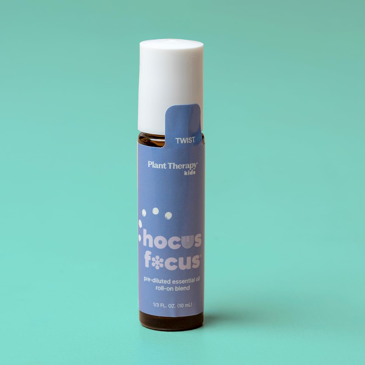 Plant Therapy Kids Hocus Focus Essential Oil Blend Pre-Diluted Roll-On 10 mL (1/3 oz) Aromatherapy Blend for Focus, Attention, and Concentration, KidSafe