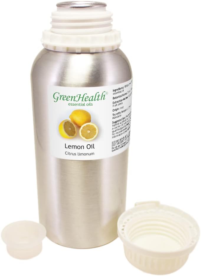 Lemon Essential Oil - 16 fl oz - Aluminum Bottle - 100% Essential Oil -GreenHealth