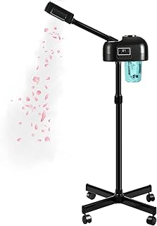 Professional Facial Steamer, Hot Mist Spray & Ozone, Timer Function, Esthetician Face Steamer for SPA at Home & Salon, Black