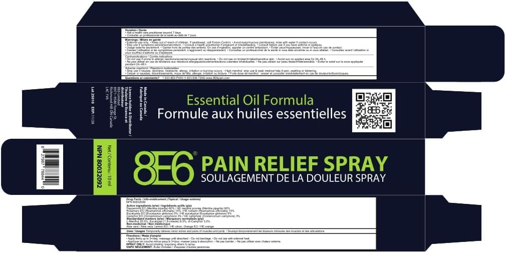 All-Natural 8E6 Cooling Comfort Duo | Menthol Muscle & Joint Cooling 10ML Spray & Roll-On Duo | Targeted Post-Workout Recovery Support, Fast-Absorbing | 41% More Menthol Than Leading Brands