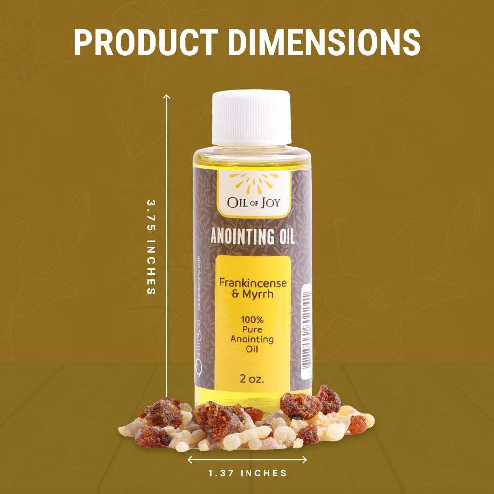 Swanson Christian Products Frankincense and Myrrh Anointing Oil 2 Oz 100% Pure Anointing Oil for Prayers by Oil of Joy
