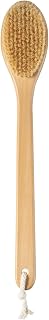 Bamboo Long Handle Back Scrubber Brush,Dry Body Scrubber for Dry Skin, Blood Circulation, Cellulite Treatment,Dry Brush Suitable for All Kinds of Skin with Soft and Stiff Bristles