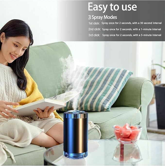 KEYSME Car Essential Oil Diffuser, Mini USB Air Humidifier, LED Light, for Vehicle Home Office