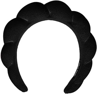 Women's Spa Headband, Headband for Washing Face, Makeup Removal, Shower, Skincare (Black, 1 Count) | Sponge Makeup Skincare Headband For Makeup Removal, Shower, Skincare, Soft Non Slip