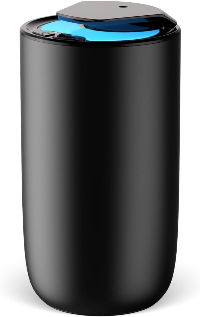 Waterless Car Essential Oil Diffuser, Premium Aluminum Alloy Cold-Air Atomizing Scent Machine Aromatherapy for Home/Office, Rechargeable, Smart Vibration Sensor, 3 Ambient Lights, Mess-Free - Titanium