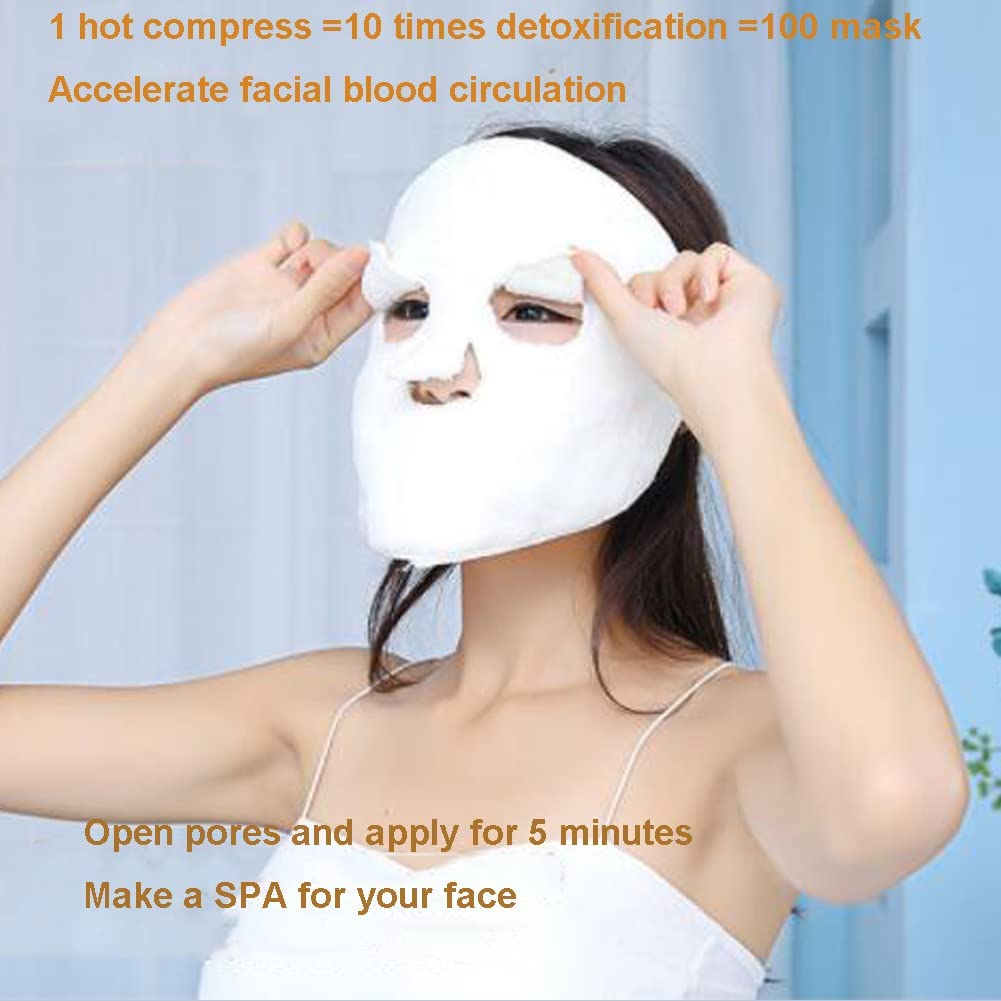 2 Pcs Hot Compress Face Towel Masks, Reusable Facial Steamer Towel for Hot Cold Skin care,Moisturizing Face Steamer, Beauty Facial Towel for Home and Beauty Salon