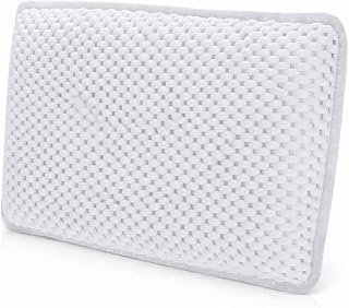 Bath Pillow for Tub with 8 Suction Cups and Drying Hook, Non-Slip Bathtub Headrest Foam Cushion, Waterproof, 11.5 x 7.5 x 2 Inches