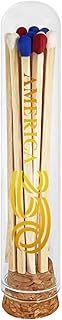 Decorative Matches in a A250 Glass Jar | 4" Red White Blue Long Matches (100 Match Sticks) + 3 Cork Top Dome Glass Holders + Striker Stickers by Thankful Greetings, USA