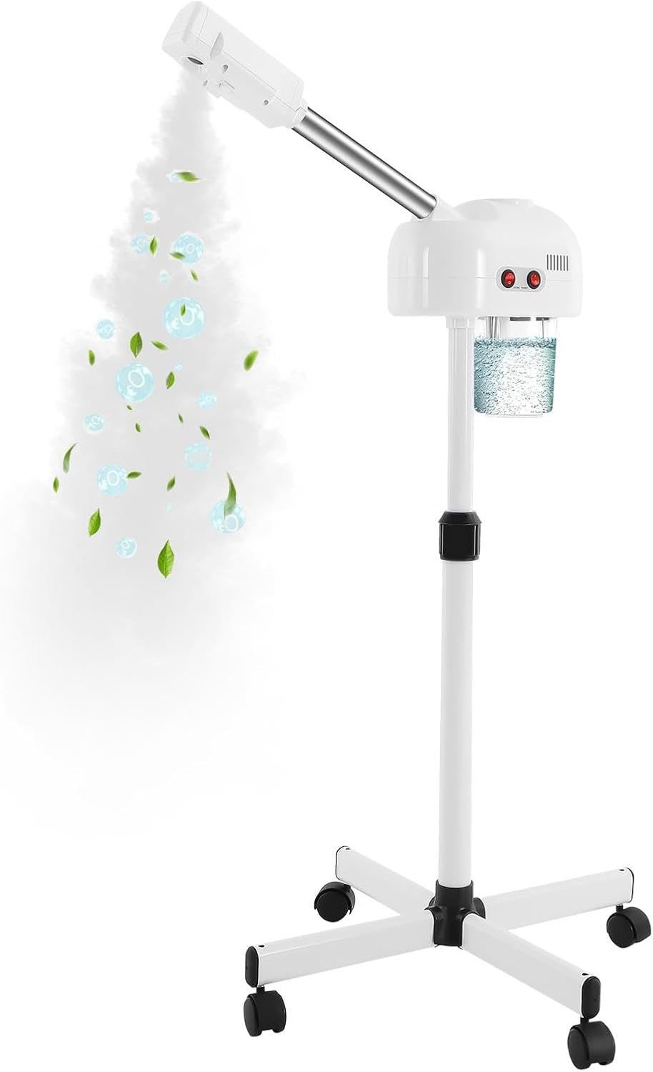 Professional Facial Steamer on Wheels, Face Steamer for Facial Deep Cleaning Nano Ionic Skin Care Steamer for Salon Spa Home Adjustable Height, Mist Face Steamer for Skin Care