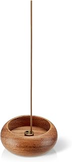 Natural Wood Incense Holder with 4 Holes, 2.36" Wooden Incense Burner for Sticks, White Sage & Palo Santo, Handmade Ash Catcher for Home, Meditation, Yoga