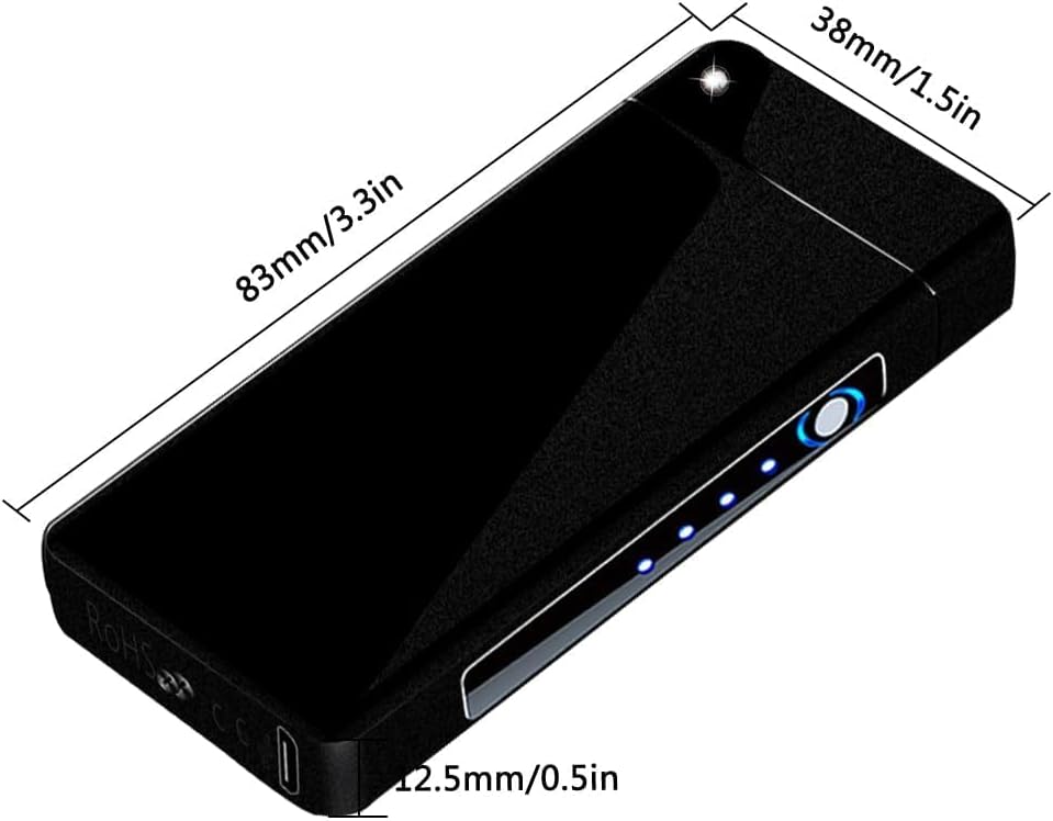 GADATOP Arc Plasma Flame Lighter USB Rechargeable Windproof Electric Lighter for Candle(Matte Black)