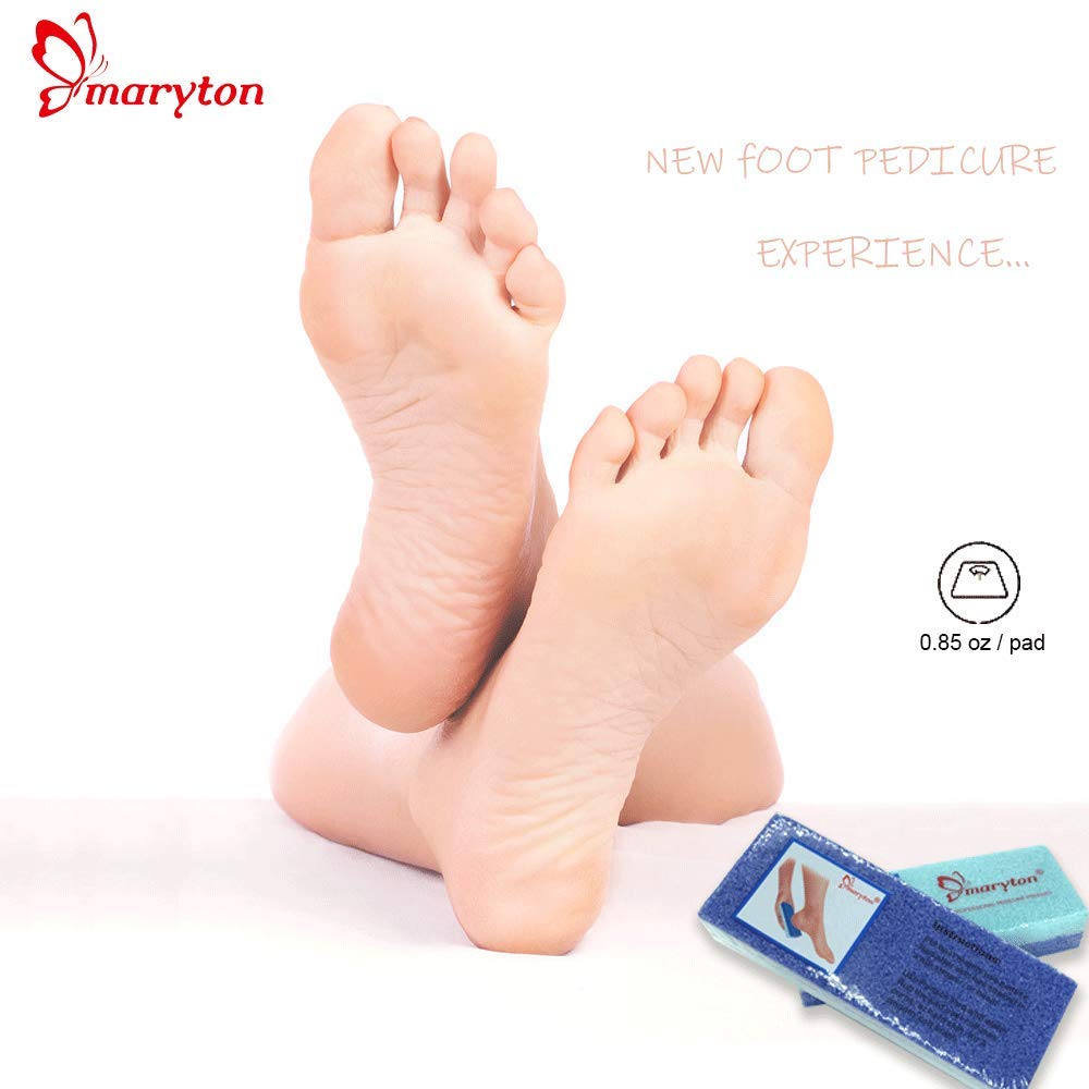 Maryton Foot Exfoliator File Scrubber Sponge Pedicure Tool Callus Remover for Feet, Salon Foot Scrub Pads Pedi Gifts for Men Women, 2pcs