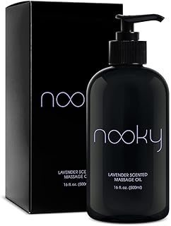 Nooky Massage Oil with Sweet Almond Oil, for Massaging 16 Ounce (Lavender)