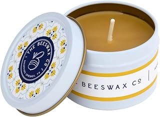 The Beeswax Co Southwest Travel Candle Tin - Natural Honey Scented - Long-Lasting & Eco-Friendly - Cotton Wick - Slow Burning - Hand Poured Pure Organic Bees Wax - 4oz Candles - 2.5 x 1.5