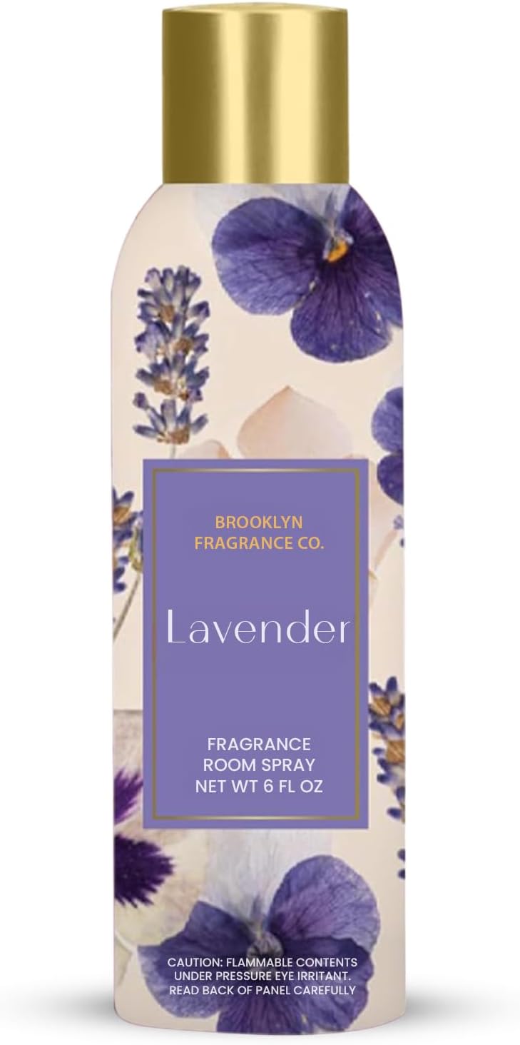 Brooklyn Fragrance Co. Spring Floral Room Spray – Premium Lavender Air Freshener -Long lasting home Fragrance Spray for Bathroom, office & small spaces- 6 Fl oz.