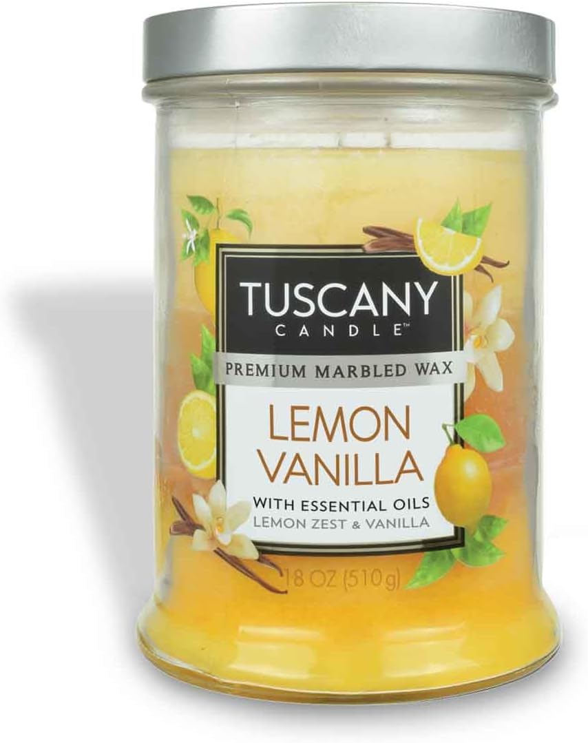 Tuscany Candle Lemon Vanilla Scented Candle, 18 oz