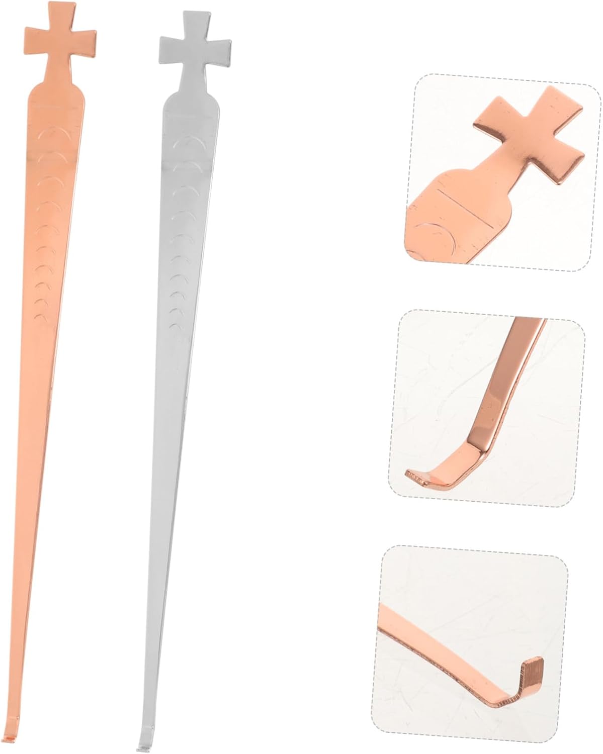 jojofuny 2Pcs Candle Wick Dipper Set Stainless Steel Candle Extinguisher Hook Flame Snuffer Tool for Home Decor and Aromatherapy