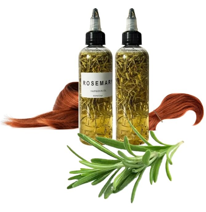 Organic Rosemary Essential Oil mixed with Castor, Argan and Tea Tree Rosemary Oil for Hair Growth (100ml/3.3fl oz) Pre-Diluted, Essential Oil, Strengthen Hair, Minimize Breakage, Stimulate Follicles