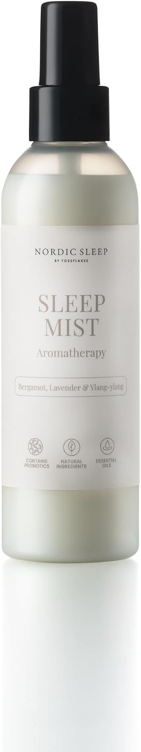 Nordic Sleep Sleep by Fossflakes, Mist 190 ml – Calming Pillow & Room Spray with Lavender, Ylang-Ylang & Bergamot, Probiotic Odor Neutralizer, Go to Bed Aid Mist for Bedroom