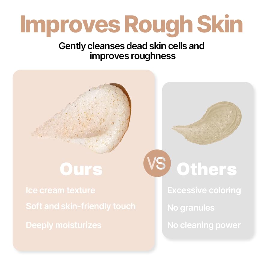 Coconut Vanilla Sea Salt Body Scrub Exfoliating Body Scrub for Body Moisturizing Body Polish Dead Skin Remover Hydrating Shower Bath Body Exfoliator Smooth Soft Skin 10.58 oz