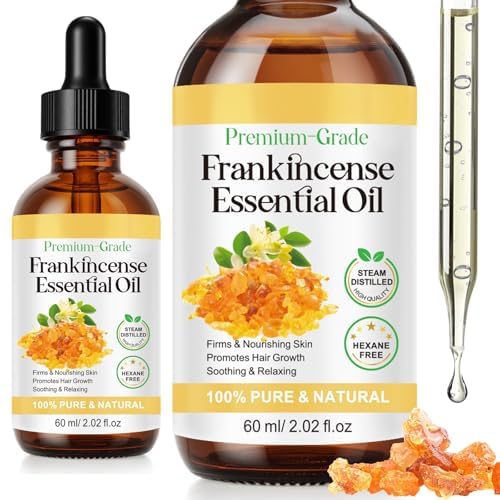 Frankincense Resin Oil for Face 2.02 fl.oz, Reduces Fine Lines & Wrinkles, Soothes Irritated Skin, Face Anti-Aging Anti-Wrinkles Hydrates Premium Frankincense Essential Oil, for All Skin Types