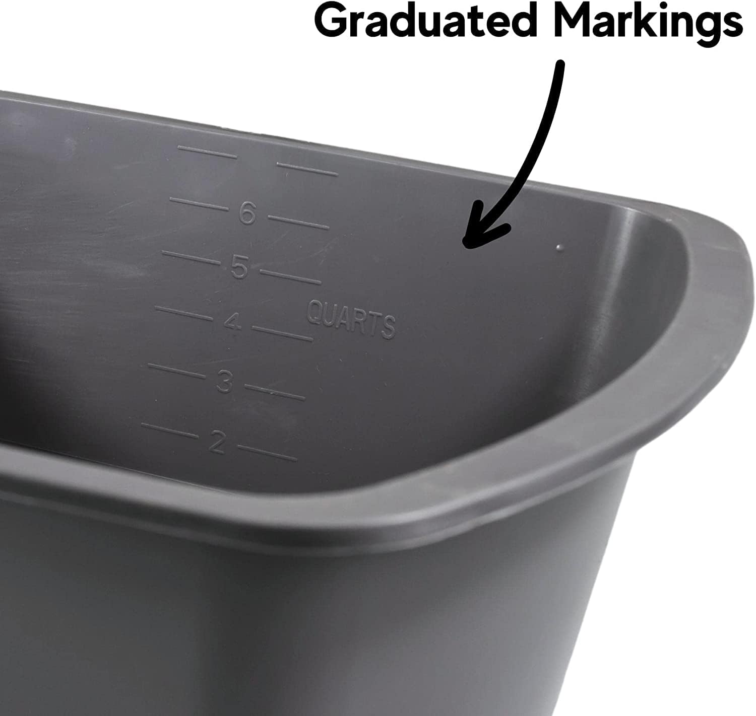 Vakly Wash Basins – Rectangular Plastic Hospital Bedside Soaking Tub (Pack of 2) Small 7 Qt Graduated Bucket - Portable Washbasin for Washing, Cleaning, Foot Bath, Dishes, Face Cleansing Bowl