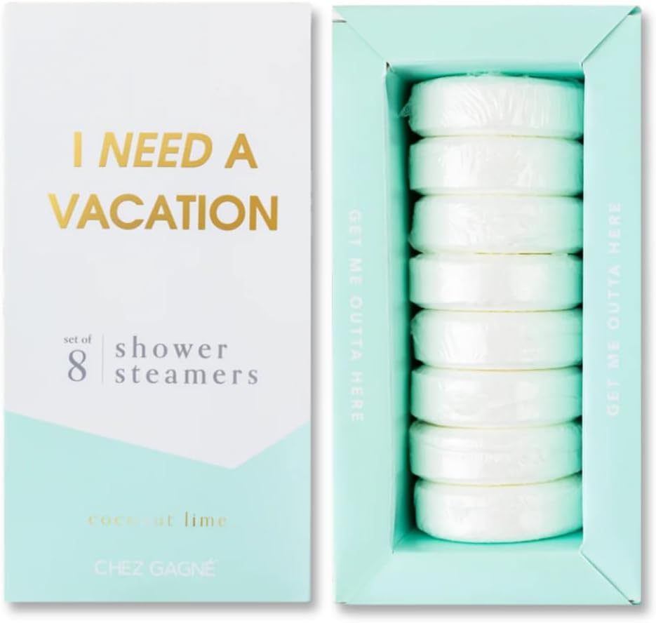 Aromatherapy Shower Steamers - I Need A Vacation - Coconut Lime, Set of 8 - Vegan, Cruelty-Free, Made in USA - Paraben, Sulfate & Phthalate-Free - Relaxation Gift - Mother's Day - Gift for Mom