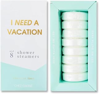 Aromatherapy Shower Steamers - I Need A Vacation - Coconut Lime, Set of 8 - Vegan, Cruelty-Free, Made in USA - Paraben, Sulfate & Phthalate-Free - Relaxation Gift - Mother's Day - Gift for Mom