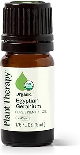 Plant Therapy Organic Egyptian Geranium Essential Oil 100% Pure, USDA Certified Organic, Undiluted, Natural Aromatherapy, Therapeutic Grade 5 mL (1/6 oz)