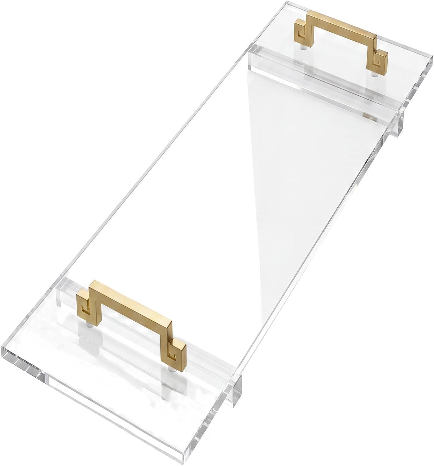 42 Inch Acrylic Bathtub Tray Caddy, Clear Thick Lucite Bath Tub Shelf with Gold Anti-Slip Support Brackets, Luxury Bathroom Spa Bathtub Organizer Tray