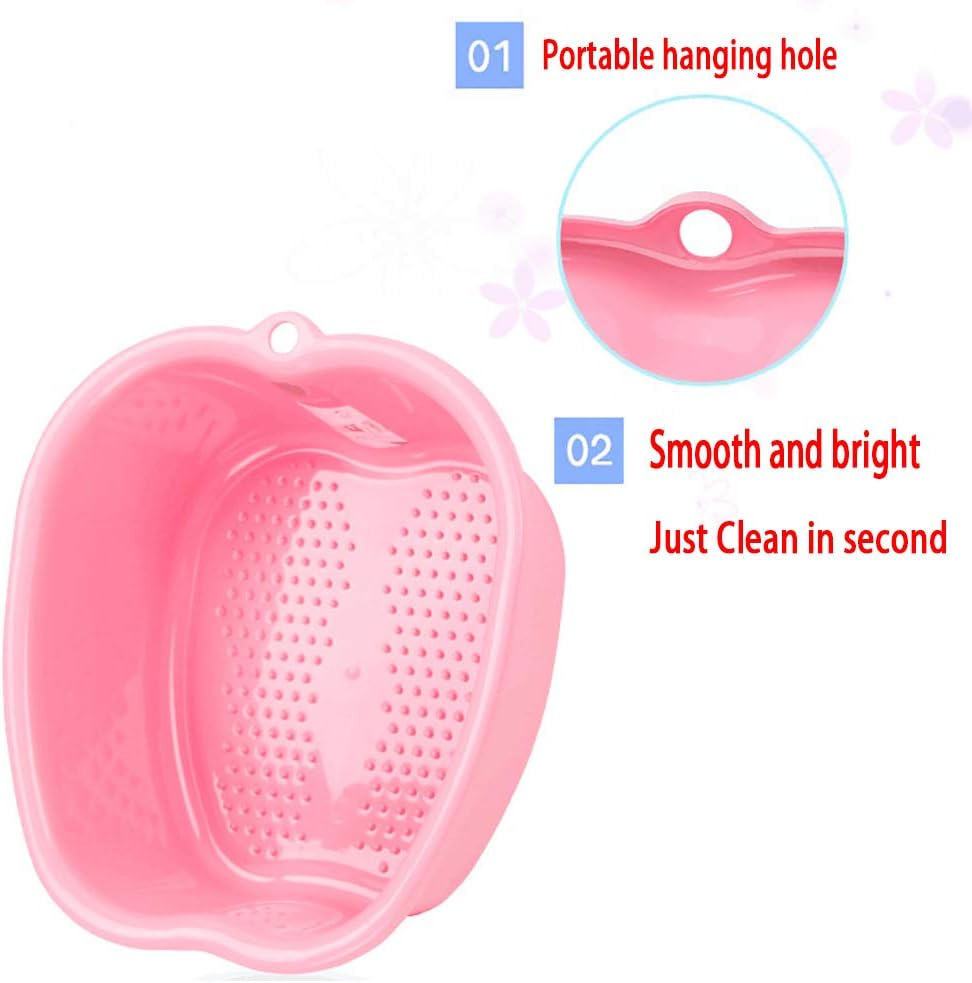 Plastic Foot Basin Feet Bath Spa Wash Bucket and Massage Sturdy Tub for Soaking Foot,Detox,Toe Nails, and Ankles,Pedicure,Portable Feet Tub Beige