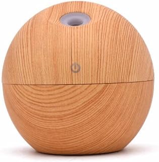 Portable USB Essential Oil Diffuser 130ml Ultrasonic-Humidifier with Colorful Lights Wood Grain Aromatherapy Mist Maker for Home Office Car Travel Relaxation Aromatic Therapy Air(Light wood grain)
