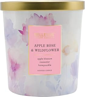 Luxury Fragranced Candle, 12 OZ, Soy Blend Wax, Essential Oils, Long-Lasting Burn, Home Fragrances, Aromatherapy Home Scented Candles Scent: AppleRose & Wildflower
