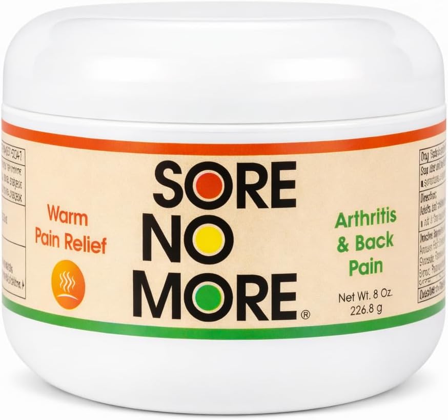Sore No More Arthritis Pain Reliever Cream – Targeted Warm Relief for Back, Neck, Hands & Feet – Soothing & Fast-Acting Formula for Aches and Pains – Non-Greasy with Orange Aroma – 8 oz