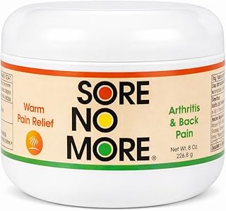 Sore No More Arthritis Pain Reliever Cream – Targeted Warm Relief for Back, Neck, Hands & Feet – Soothing & Fast-Acting Formula for Aches and Pains – Non-Greasy with Orange Aroma – 8 oz